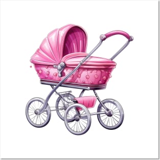 Pink Baby Stroller Posters and Art